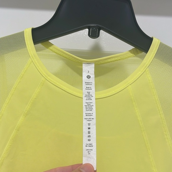 Lululemon Sculpt Tank Size 2 Electric Yellow ELLE NWT Neon Highlighter Mesh - Picture 5 of 8